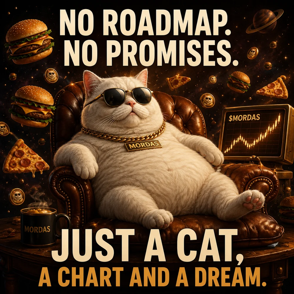 No roadmap, no promises. Just a cat, a chart and a dream